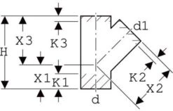 Geberit Pe Abzweig 367125161 DN 100/70, 45Grad, PE-HD -VIEGA Verkäufe Geberit Pe Abzweig 367125161 DN 100 70 45Grad PE HD 1