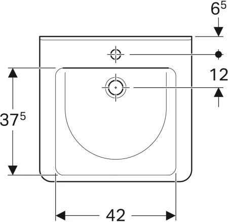 Geberit Renova Comfort Waschtisch 128555600 55 X 52,5 Cm, Weiss KeraTect, Mit Hahnloch 4 Geberit Renova Comfort Waschtisch 128555600 55 X 52,5 Cm, Weiss KeraTect, Mit Hahnloch – Bild 4