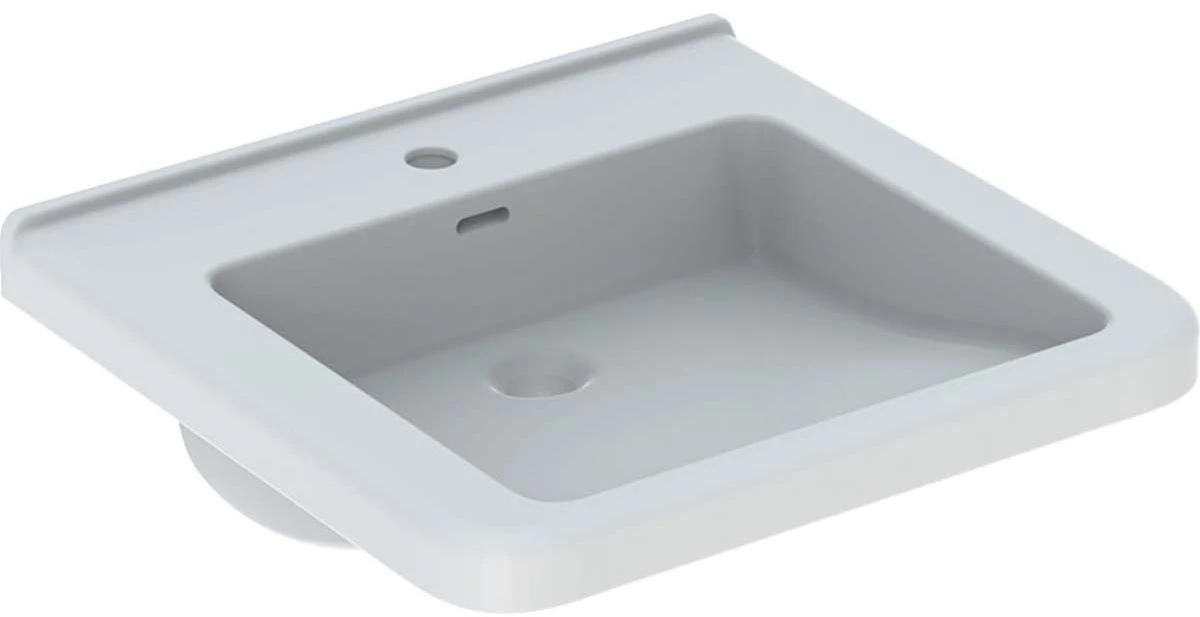 Geberit Renova Comfort Waschtisch 128555600 55 X 52,5 Cm, Weiss KeraTect, Mit Hahnloch 1 Geberit Renova Comfort Waschtisch 128555600 55 X 52,5 Cm, Weiss KeraTect, Mit Hahnloch