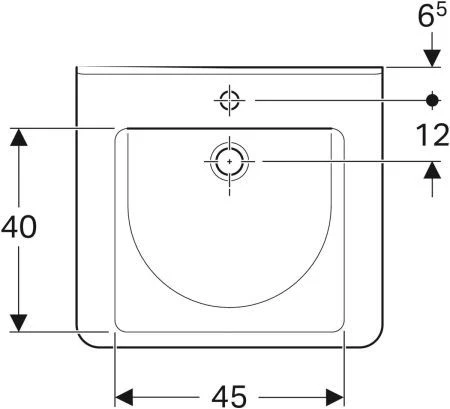 Geberit Renova Comfort Waschtisch 128660000 60 X 55 Cm, Weiss, Unterfahrbar, Mit Überlauf 2 Geberit Renova Comfort Waschtisch 128660000 60 X 55 Cm, Weiss, Unterfahrbar, Mit Überlauf – Bild 2