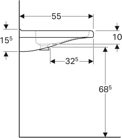 Geberit Renova Comfort Waschtisch 128660000 60 X 55 Cm, Weiss, Unterfahrbar, Mit Überlauf 3 Geberit Renova Comfort Waschtisch 128660000 60 X 55 Cm, Weiss, Unterfahrbar, Mit Überlauf – Bild 3