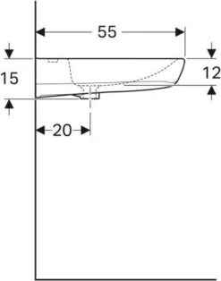 Geberit Renova Comfort Waschtisch 258557000 55x55cm, Weiss, Ohne Überlauf, Unterfahrbar -VIEGA Verkäufe Geberit Renova Comfort Waschtisch 258557000 55x55cm weiss ohne Ueberlauf unterfahrbar 3