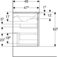 Geberit Renova Plan Möbel-Waschtisch-Set 501914JR1 55x62,2x48cm, Korpus Nussbaum Beschichtet, Waschtisch Weiß -VIEGA Verkäufe Geberit Renova Plan Moebel Waschtisch Set 501914JR1 55x622x48cm Korpus nussbaum beschichtet Waschtisch weiss 2