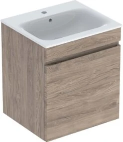 Geberit Renova Plan Möbel-Waschtisch-Set 501914JR1 55x62,2x48cm, Korpus Nussbaum Beschichtet, Waschtisch Weiß