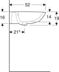 Geberit Renova Waschtisch 500667018 70 X 52 Cm, Weiß/KeraTect, Ohne Hahnloch, Mit Überlauf -VIEGA Verkäufe Geberit Renova Waschtisch 500667018 70 x 52 cm weiss KeraTect ohne Hahnloch mit Ueberlauf 3