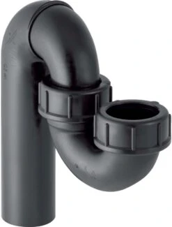 Geberit Rohrbogengeruchsverschluss 152038161 DN 50/50, Einlauf/Abgang Vertikal, PE-HD, Schwarz