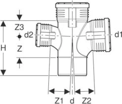 Geberit Silent PP Abzweig 390566141 DN 110/110/110, Mit Innenradius, 87,5Grad, 2-fach -VIEGA Verkäufe Geberit Silent PP Abzweig 390566141 DN 110 110 110 mit Innenradius 875Grad 2 fach 2