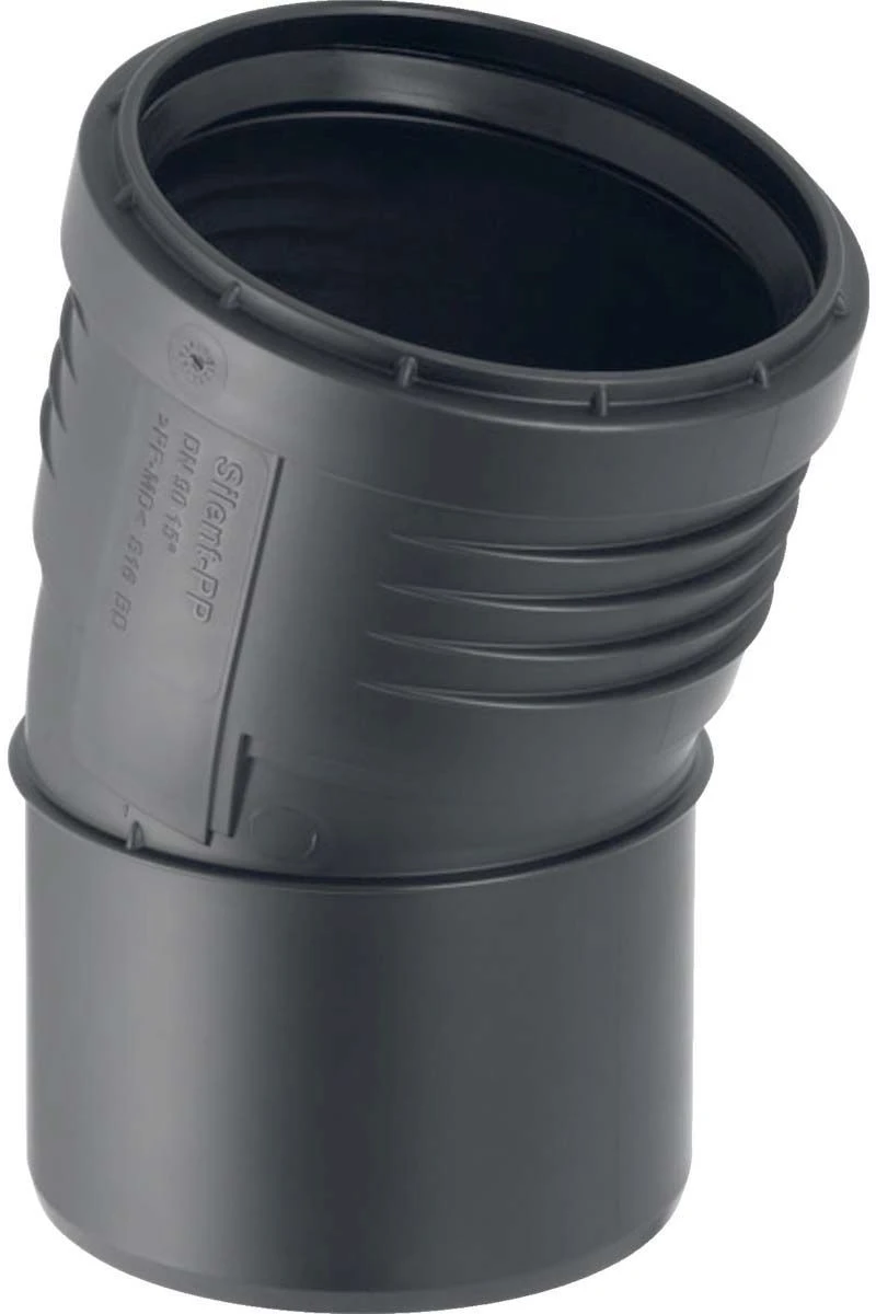 Geberit Silent PP Bogen 390220141 DN 50, 15°, Schalloptimiert 1 Geberit Silent PP Bogen 390220141 DN 50, 15°, Schalloptimiert
