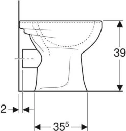 Geberit Stand-Flachspül-WC Renova Weiß, 6 L, Abgang Horizontal -VIEGA Verkäufe Geberit Stand Flachspuel WC Renova weiss 6 l Abgang horizontal 3