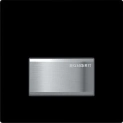 Geberit Urinalsteuerung Typ 50 116016DW5 Schwarz-verchromt Gebürstet, Pneumatisch