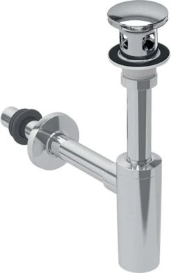 Geberit Waschbeckenablauf 151021211 Mit Siphon, Außenventilstopfen Mit Druckbetätigung, Hochglanz-verchromt