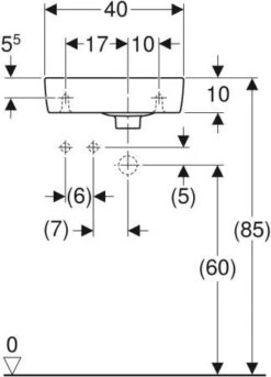 Geberit Waschtisch Renova Compact 276240000 Weiss, 40 X 25 Cm, Mit Hahnloch Links -VIEGA Verkäufe Geberit Waschtisch Renova Compact 276240000 weiss 40 x 25 cm mit Hahnloch links 3