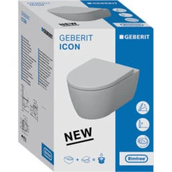 Geberit ICon WC-Set Wand-Tiefspül-WC 501664008 36x53cm, Geschlossene Form, Rimfree, Mit WC-Sitz, Weiß KeraTect -VIEGA Verkäufe Geberit iCon WC Set Wand Tiefspuel WC 501664008 36x53cm geschlossene Form rimfree mit WC Sitz weiss KeraTect 1