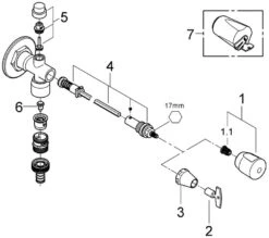 Grohe Außenwandventil Bausatz Eurotec 41206000 DN15, Mit Rohrbelüfter, Chrom -VIEGA Verkäufe Grohe Aussenwandventil Bausatz Eurotec 41206000 DN15 mit Rohrbeluefter chrom 2