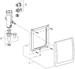 Grohe Austausch WC-Druckspüler 42901000 Chrom, UP, DN 20, Classic-Abdeckplatte -VIEGA Verkäufe Grohe Austausch WC Druckspueler 42901000 chrom UP DN 20 Classic Abdeckplatte 2