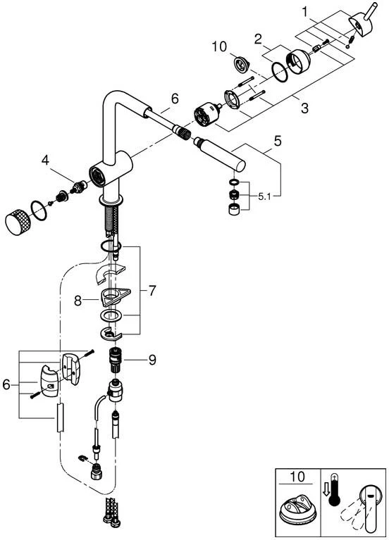 Grohe Blue Pure Minta Küchenarmatur 31721000 L-Auslauf, Chrom, Mit Filterfunktion 4 Grohe Blue Pure Minta Küchenarmatur 31721000 L-Auslauf, Chrom, Mit Filterfunktion – Bild 4
