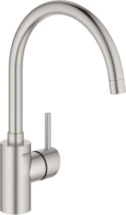 Grohe Concetto Spültisch-Einhebelmischer 32661DC3 Supersteel, Schwenkbarer Rohrauslauf, Innenliegende Wasserführung