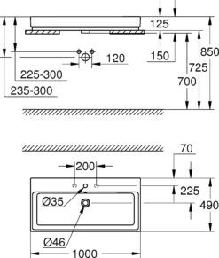 Grohe Cube Keramik Aufsatzwaschtisch 3947500H 100cm, 1 Hahnloch Mit Überlauf, Alpinweiß PureGuard -VIEGA Verkäufe Grohe Cube Keramik Aufsatzwaschtisch 3947500H 100cm 1 Hahnloch mit Ueberlauf alpinweiss PureGuard 3