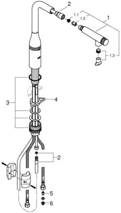 Grohe Essence Spültischmischer 31615AL0 Hard Graphite Gebürstet, Herausziehbare Brause -VIEGA Verkäufe Grohe Essence Spueltischmischer 31615AL0 hard graphite gebuerstet herausziehbare Brause 2