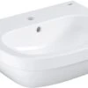 Grohe Euro Keramik Waschtisch 3933600H 55cm, Alpinweiß PureGuard/Hyper Clean, 1 Hahnloch Mit Überlauf