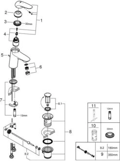 Grohe Eurostyle Waschtischarmatur 23709003 Chrom, Silkmove ES, Mittelstellung Kalt -VIEGA Verkäufe Grohe Eurostyle Waschtischarmatur 23709003 chrom Silkmove ES Mittelstellung kalt 2