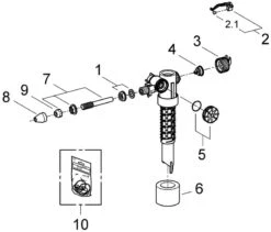 Grohe Füllventil 37092000 DN 15, Mit Versatzausgleichsstück -VIEGA Verkäufe Grohe Fuellventil 37092000 DN 15 mit Versatzausgleichsstueck 2