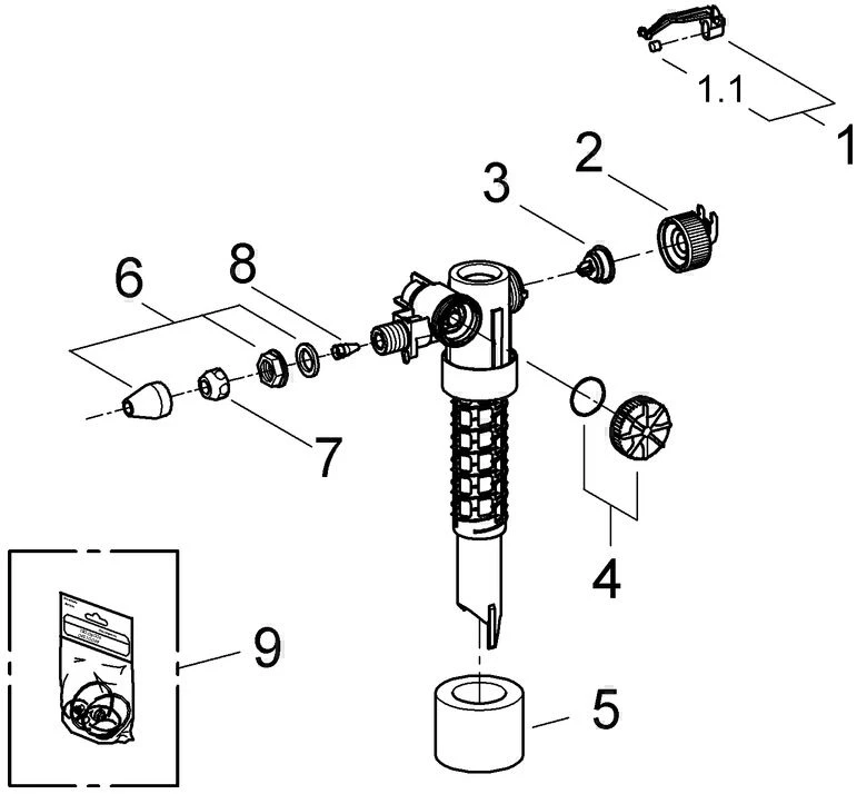 Grohe Füllventil 37095000 DN 15, Ohne Versatzausgleichsstück 3 Grohe Füllventil 37095000 DN 15, Ohne Versatzausgleichsstück – Bild 3