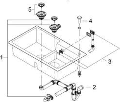 Grohe Komposit-Einbauspüle 31649AP0 860x500mm, 2 Becken, Granit Schwarz -VIEGA Verkäufe Grohe Komposit Einbauspuele 31649AP0 860x500mm 2 Becken granit schwarz 2