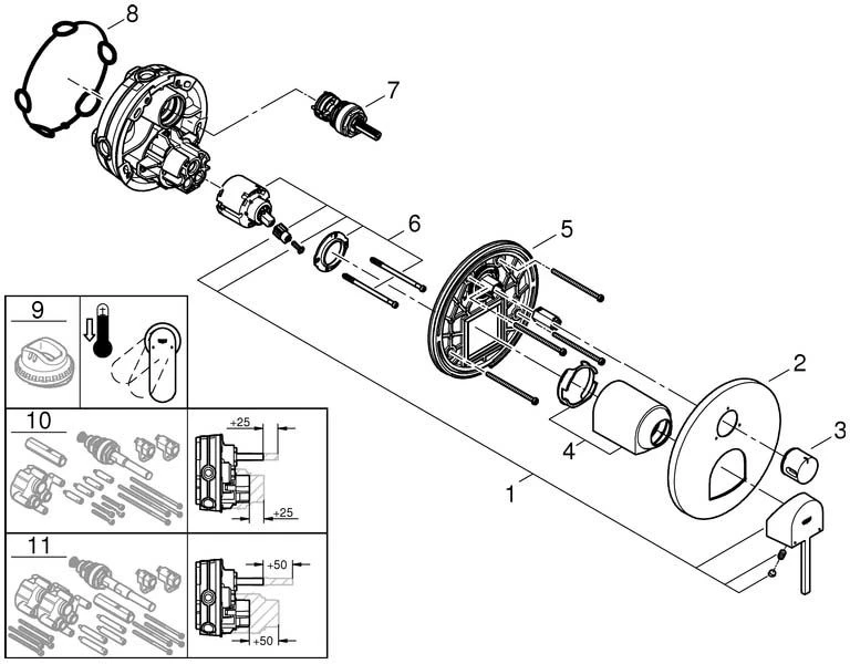 Grohe Plus Fertigmontageset 24093003 UP-Einhebelmischer Mit 3-Wege-Umstellung, Chrom 5 Grohe Plus Fertigmontageset 24093003 UP-Einhebelmischer Mit 3-Wege-Umstellung, Chrom – Bild 5