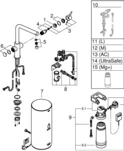 Grohe Red Duo Küchenarmatur 30325DC1 Supersteel, L-Size, L-Auslauf, Mit Boiler -VIEGA Verkäufe Grohe Red Duo Kuechenarmatur 30325DC1 supersteel L Size L Auslauf mit Boiler 4