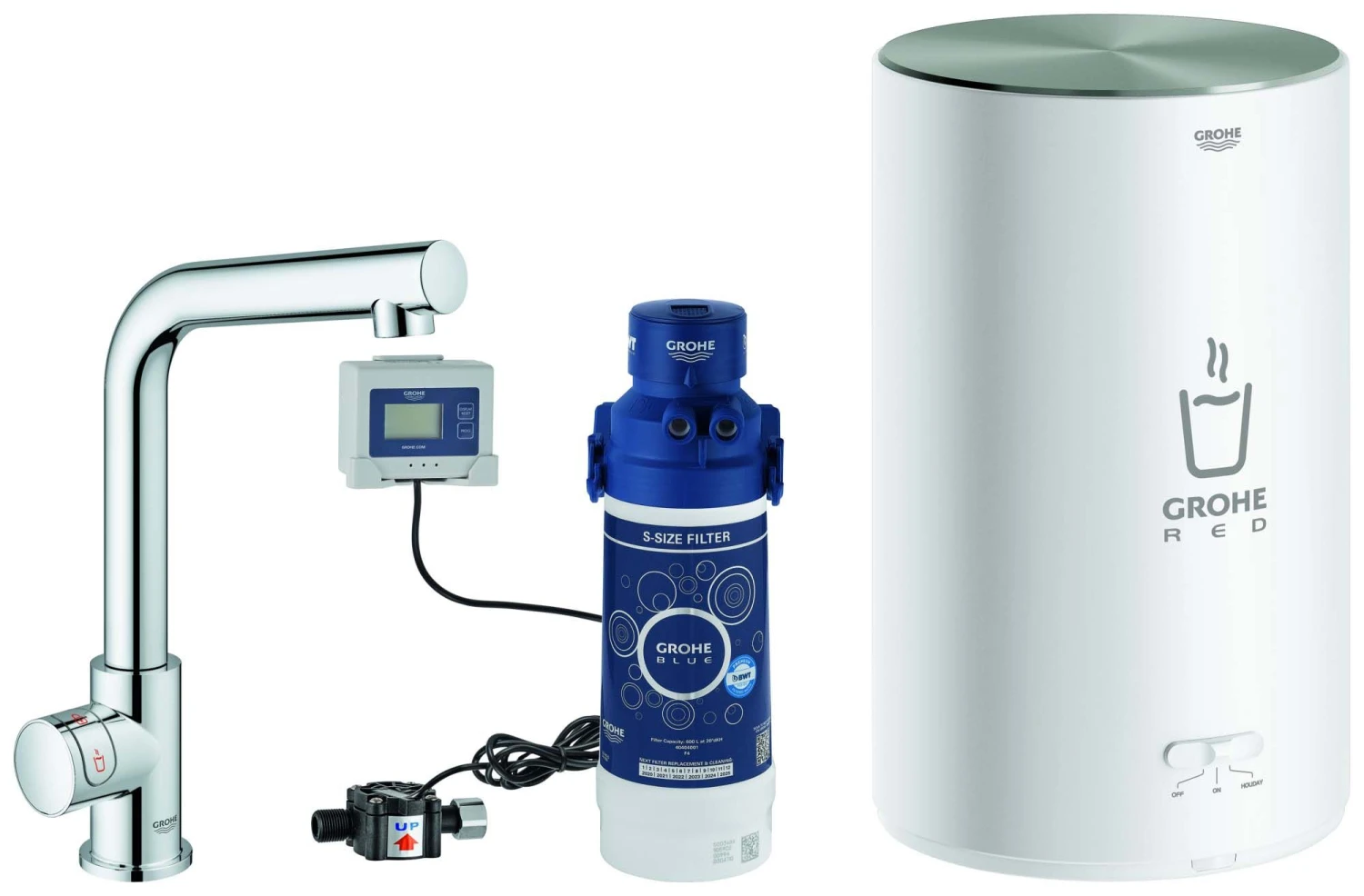 Grohe Red Mono Küchenarmatur 30339001 Chrom, M-Size, L-Auslauf, Mit Boiler 2 Grohe Red Mono Küchenarmatur 30339001 Chrom, M-Size, L-Auslauf, Mit Boiler – Bild 2