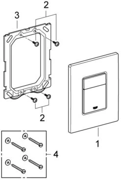 Grohe Skate Cosmopolitan Drückerplatte 38732000 2-Mengen-/Start-Stopp-Betätigung, Chrom -VIEGA Verkäufe Grohe Skate Cosmopolitan Drueckerplatte 38732000 2 Mengen Start Stopp Betaetigung chrom 3