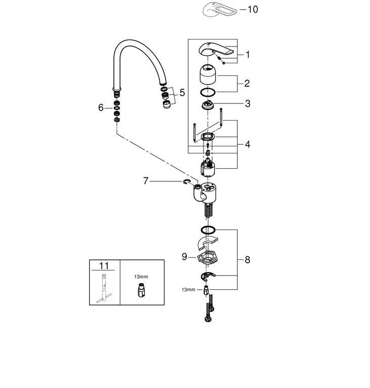 Grohe Spültischeinhebelmischer Euroeco Special Chrom, Schwenkbarer Rohrauslauf 3278600 3 Grohe Spültischeinhebelmischer Euroeco Special Chrom, Schwenkbarer Rohrauslauf 3278600 – Bild 3