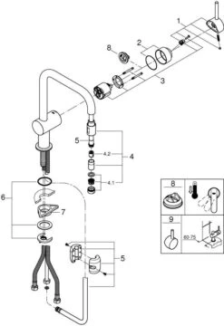 Grohe Spültischeinhebelmischer Minta Nr. 32067000 Chrom, Herausziehbarer U-Auslauf -VIEGA Verkäufe Grohe Spueltischeinhebelmischer Minta Nr. 32067000 chrom herausziehbarer U Auslauf 2