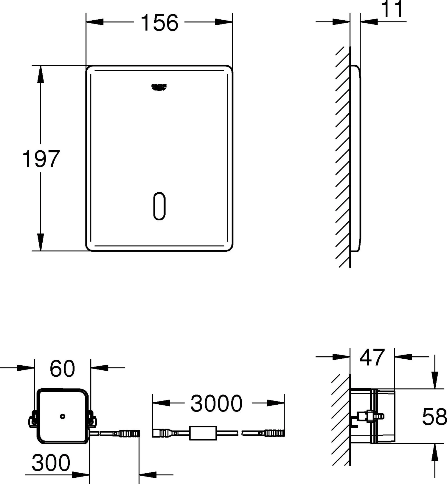 Grohe Tectron Skate Infrarot-Elektronik 38393SD1 Edelstahl, UP, Für WC-Druckspüler 2 Grohe Tectron Skate Infrarot-Elektronik 38393SD1 Edelstahl, UP, Für WC-Druckspüler – Bild 2