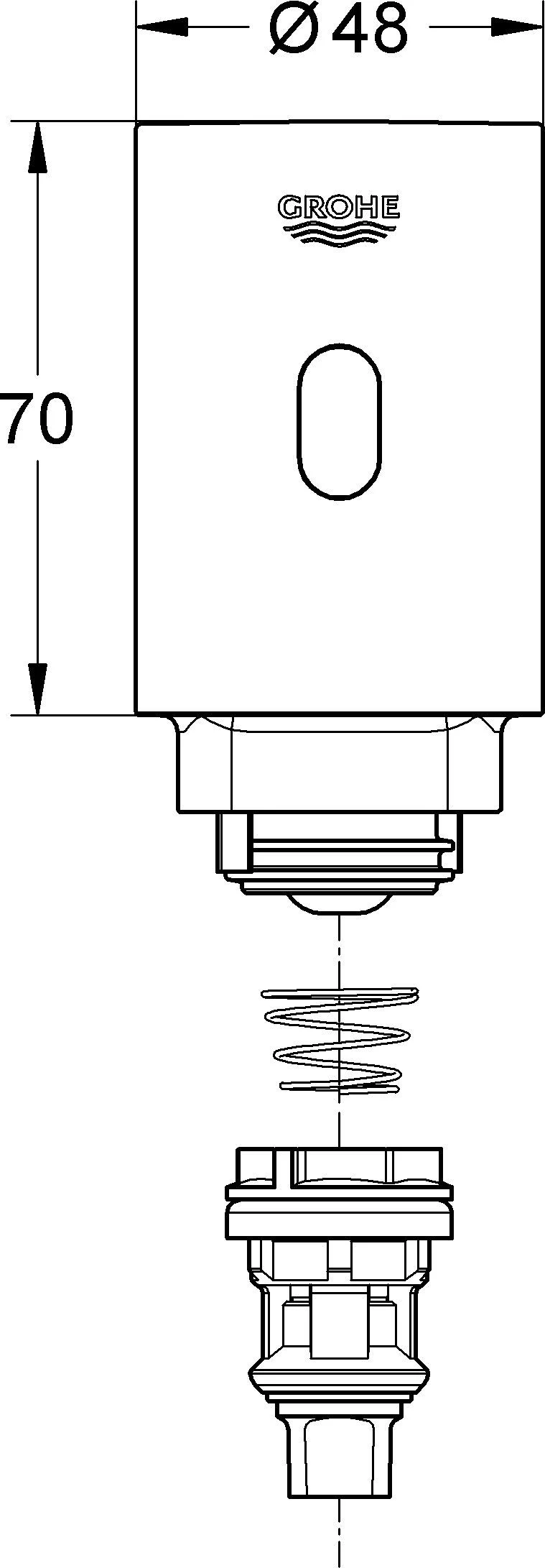 Grohe Tectron Umrüsteinheit 37427000 Chrom, Aufputz, Batteriebetrieb 2 Grohe Tectron Umrüsteinheit 37427000 Chrom, Aufputz, Batteriebetrieb – Bild 2