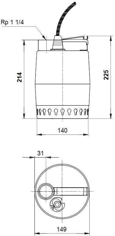 Grundfos Unilift Kellerentwässerungspumpe 011H1300 KP150-M1, 11/4 IG, 230 V, 10 M, Chrom-Nickel-Stahl 2 Grundfos Unilift Kellerentwässerungspumpe 011H1300 KP150-M1, 11/4 IG, 230 V, 10 M, Chrom-Nickel-Stahl – Bild 2