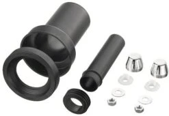 HAAS PE-WC-Anschlussgarnitur 3287 DN 90/110, Abdeckkappen Weiß, 180mm, Verschweißbar, Schwarz