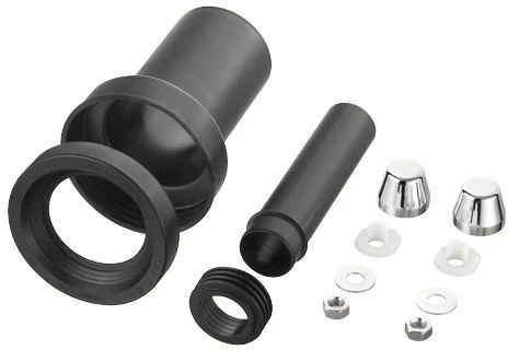 HAAS PE-WC-Anschlussgarnitur 3287 DN 90/110, Abdeckkappen Weiß, 180mm, Verschweißbar, Schwarz 1 HAAS PE-WC-Anschlussgarnitur 3287 DN 90/110, Abdeckkappen Weiß, 180mm, Verschweißbar, Schwarz