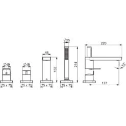 Hansa Hansastela Fertigmontageset 57302173 Chrom, Vierloch-Wannenfüll- Und Brausearmatur, Drehumsteller, Abgerundet -VIEGA Verkäufe Hansa Hansastela Fertigmontageset 57302173 chrom Vierloch Wannenfuell und Brausearmatur Drehumsteller abgerundet 1