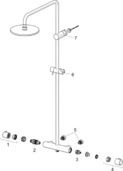 Hansa Hansaunita Duschsystem 58149203 AP, Mit Brausethermostat, Ausladung 470-495mm, Chrom -VIEGA Verkäufe Hansa Hansaunita Duschsystem 58149203 AP mit Brausethermostat Ausladung 470 495mm chrom 3