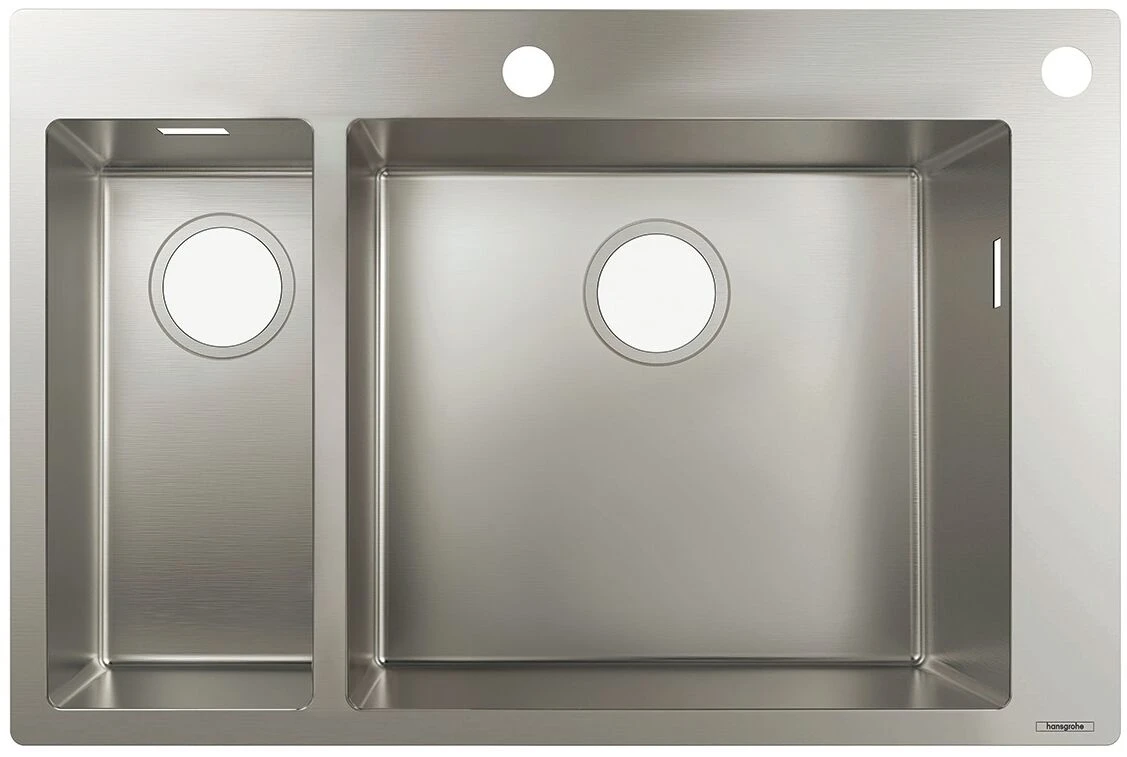 Hansgrohe S712-F655 Einbauspüle 43310800 Edelstahl, 180x450mm, 1 Haupt- Und Zusatzbecken 1 Hansgrohe S712-F655 Einbauspüle 43310800 Edelstahl, 180x450mm, 1 Haupt- Und Zusatzbecken