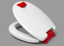 Haro WC-Sitz 527604 Scharniere Edelstahl, SolidFix, Nicht Verstellbar, Griffe Weiß