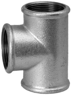 Hermann Schmidt Temperguss 130 T-Stück 13130065 DN 65, 2 1/2", Egal, IG/IG/IG, Verzinkt