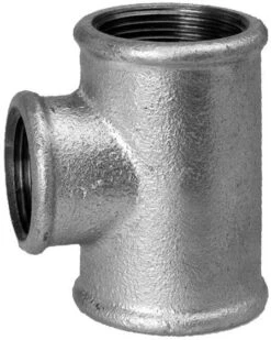 Hermann Schmidt Temperguss 130 T-Stück 13130215 DN 25 X 20, 1" X 3/4", Reduziert, IG/IG/IG, Verzinkt