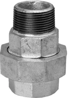 Hermann Schmidt Temperguss 341 Verschraubung 13341040 DN 40, 1 1/2", Konisch Dichtend, IG/AG, Verzinkt