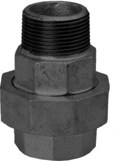 Hermann Schmidt Temperguss 341 Verschraubung 14341025 DN 25, 1", Konisch Dichtend, IG/AG, Schwarz