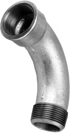 Hermann Schmidt Temperguss Bogen 13001015 DN 15, 1/2", 90Grad, IG/AG Lang, Verzinkt