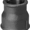 Hermann Schmidt Temperguss Reduktionsmuffe 14240020 DN 32 X 20, 1 1/4" X 3/4", IG/IG, Schwarz