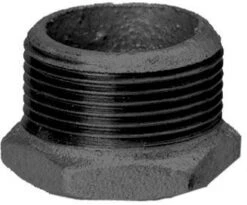 Hermann Schmidt Temperguss Reduktionsstück 14241020 DN 32 X 20, 1 1/4" X 3/4", AG/IG, Schwarz